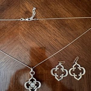 Brighton Toledo silver plated necklace and earring set